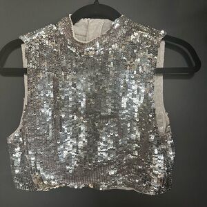 Sequin crop top